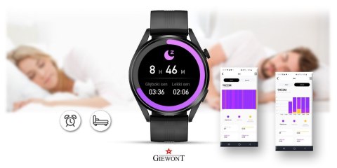 Smartwatch Giewont Vertex SmartCall GW450-1 Carbon/Carbon Silikon Smartwatch Giewont Vertex SmartCall GW450-1 Carbon/Carbon Silikon