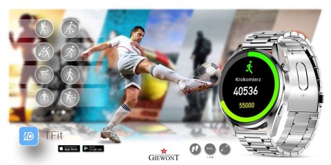 Smartwatch Giewont Vertex SmartCall GW450-5 Silver/Carbon Leather Smartwatch Giewont Vertex SmartCall GW450-5 Silver/Carbon Leather