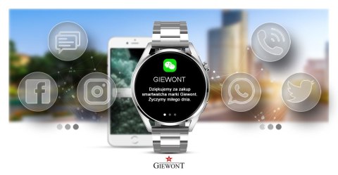 Smartwatch Giewont Vertex SmartCall GW450-6 Silver/Brown Leather Smartwatch Giewont Vertex SmartCall GW450-6 Silver/Brown Leather