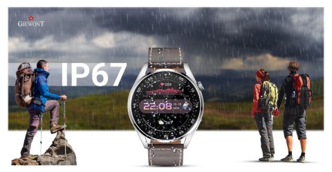 Smartwatch Giewont Vertex SmartCall GW450-6 Silver/Brown Leather Smartwatch Giewont Vertex SmartCall GW450-6 Silver/Brown Leather