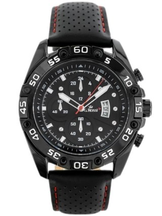 ZEGAREK MĘSKI G. ROSSI - (zg113a) black/red + BOX