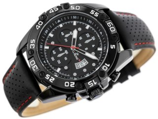 ZEGAREK MĘSKI G. ROSSI - (zg113a) black/red + BOX