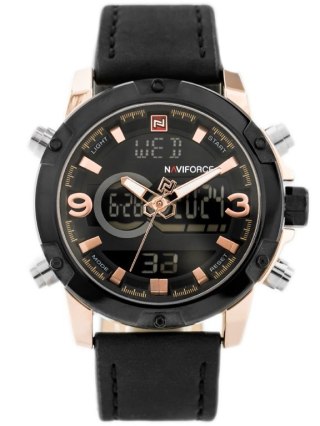 ZEGAREK MĘSKI NAVIFORCE - NF9097 (zn043d) - black/rosegold