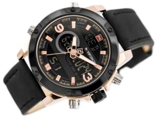 ZEGAREK MĘSKI NAVIFORCE - NF9097 (zn043d) - black/rosegold