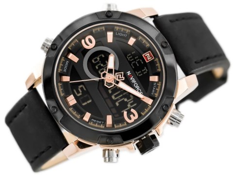 ZEGAREK MĘSKI NAVIFORCE - NF9097 (zn043d) - black/rosegold ZEGAREK MĘSKI NAVIFORCE - NF9097 (zn043d) - black/rosegold