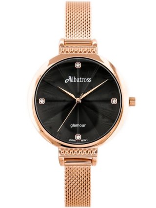 ZEGAREK DAMSKI ALBATROSS ABBC22 (za544c) rose gold / black