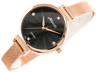 ZEGAREK DAMSKI ALBATROSS ABBC22 (za544c) rose gold / black