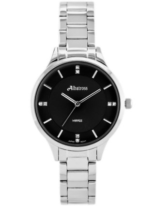 ZEGAREK DAMSKI ALBATROSS Mirage ABBC02 (za538c) silver/black
