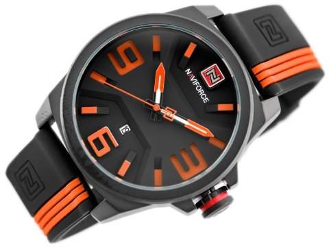 ZEGAREK MĘSKI NAVIFORCE - NF9098 (zn045d) - black/orange ZEGAREK MĘSKI NAVIFORCE - NF9098 (zn045d) - black/orange