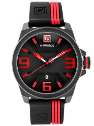 ZEGAREK MĘSKI NAVIFORCE - NF9098 (zn045e) - black/red