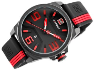 ZEGAREK MĘSKI NAVIFORCE - NF9098 (zn045e) - black/red