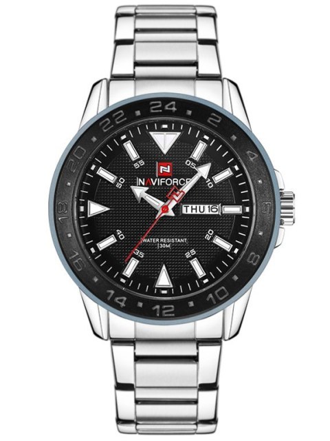 ZEGAREK MĘSKI NAVIFORCE - NF9109 (zn064b) - silver/black ZEGAREK MĘSKI NAVIFORCE - NF9109 (zn064b) - silver/black