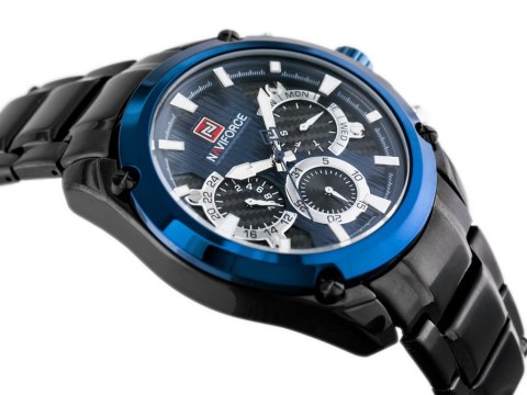 ZEGAREK MĘSKI NAVIFORCE - NF9113 (zn078d) - black/blue + box ZEGAREK MĘSKI NAVIFORCE - NF9113 (zn078d) - black/blue + box