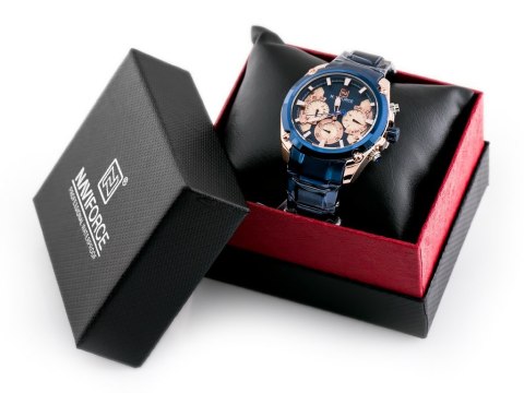 ZEGAREK MĘSKI NAVIFORCE - NF9113 (zn078e) - blue/rose + box ZEGAREK MĘSKI NAVIFORCE - NF9113 (zn078e) - blue/rose + box