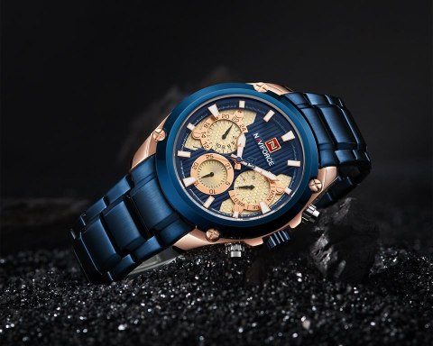 ZEGAREK MĘSKI NAVIFORCE - NF9113 (zn078e) - blue/rose + box ZEGAREK MĘSKI NAVIFORCE - NF9113 (zn078e) - blue/rose + box