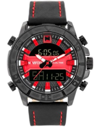 ZEGAREK MĘSKI NAVIFORCE - NF9114 (zn046c) - black/red