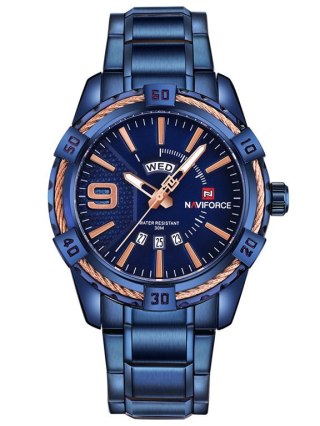 ZEGAREK MĘSKI NAVIFORCE - NF9117 (zn059e) - navy blue + box