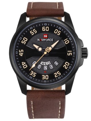 ZEGAREK MĘSKI NAVIFORCE - NF9124 (zn055b) - brown/black