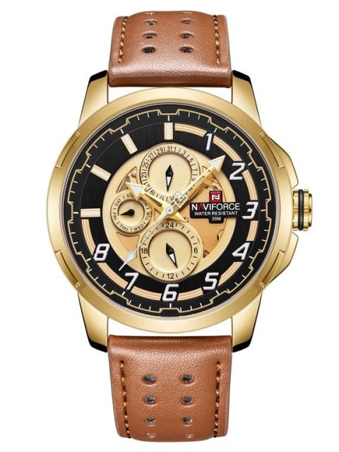 ZEGAREK MĘSKI NAVIFORCE - NF9142 (zn087c) gold/br. + BOX ZEGAREK MĘSKI NAVIFORCE - NF9142 (zn087c) gold/br. + BOX