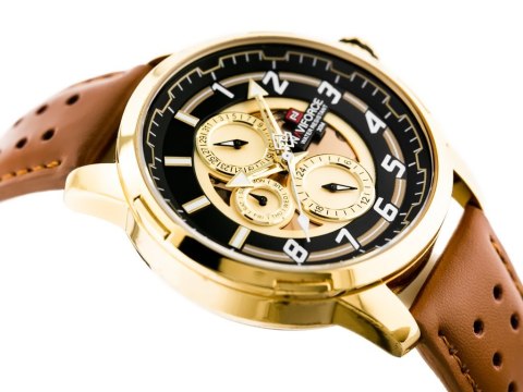 ZEGAREK MĘSKI NAVIFORCE - NF9142 (zn087c) gold/br. + BOX ZEGAREK MĘSKI NAVIFORCE - NF9142 (zn087c) gold/br. + BOX