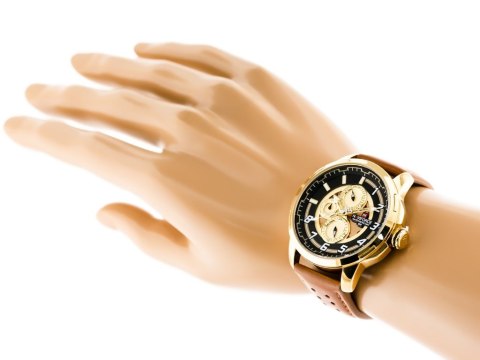 ZEGAREK MĘSKI NAVIFORCE - NF9142 (zn087c) gold/br. + BOX ZEGAREK MĘSKI NAVIFORCE - NF9142 (zn087c) gold/br. + BOX