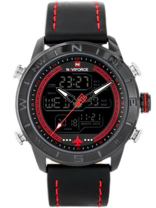 ZEGAREK MĘSKI NAVIFORCE - NF9144 (zn077b) - black/red + box