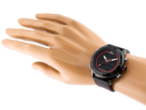 ZEGAREK MĘSKI NAVIFORCE - NF9144 (zn077b) - black/red + box ZEGAREK MĘSKI NAVIFORCE - NF9144 (zn077b) - black/red + box
