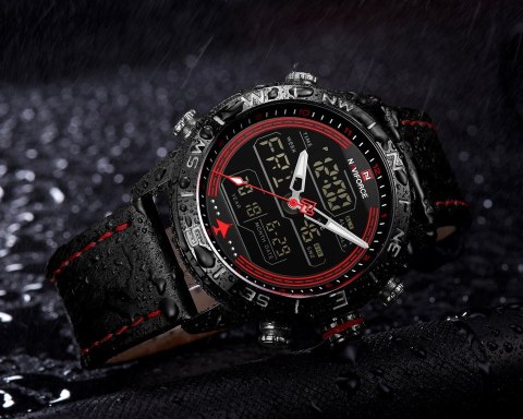 ZEGAREK MĘSKI NAVIFORCE - NF9144 (zn077b) - black/red + box ZEGAREK MĘSKI NAVIFORCE - NF9144 (zn077b) - black/red + box