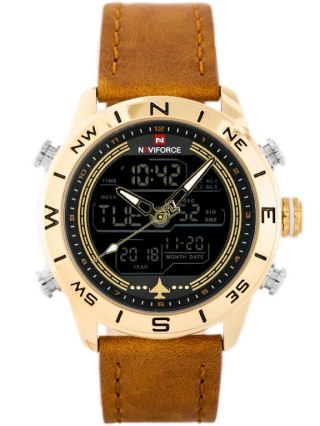 ZEGAREK MĘSKI NAVIFORCE - NF9144 (zn077c) - brown/gold + box