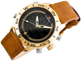 ZEGAREK MĘSKI NAVIFORCE - NF9144 (zn077c) - brown/gold + box