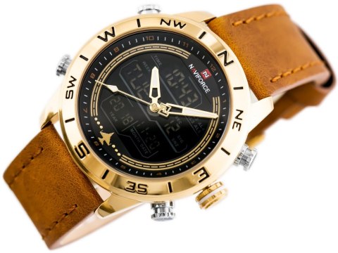 ZEGAREK MĘSKI NAVIFORCE - NF9144 (zn077c) - brown/gold + box ZEGAREK MĘSKI NAVIFORCE - NF9144 (zn077c) - brown/gold + box
