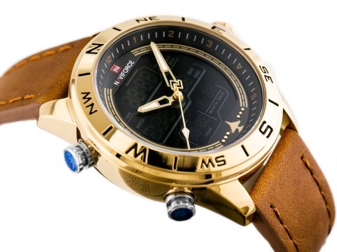ZEGAREK MĘSKI NAVIFORCE - NF9144 (zn077c) - brown/gold + box ZEGAREK MĘSKI NAVIFORCE - NF9144 (zn077c) - brown/gold + box