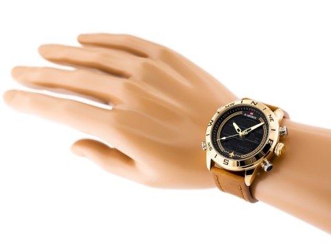 ZEGAREK MĘSKI NAVIFORCE - NF9144 (zn077c) - brown/gold + box ZEGAREK MĘSKI NAVIFORCE - NF9144 (zn077c) - brown/gold + box