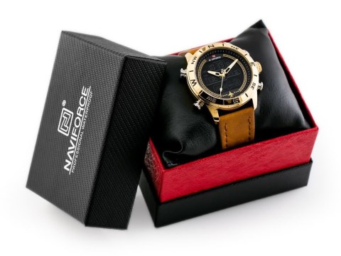 ZEGAREK MĘSKI NAVIFORCE - NF9144 (zn077c) - brown/gold + box ZEGAREK MĘSKI NAVIFORCE - NF9144 (zn077c) - brown/gold + box