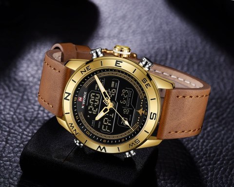 ZEGAREK MĘSKI NAVIFORCE - NF9144 (zn077c) - brown/gold + box ZEGAREK MĘSKI NAVIFORCE - NF9144 (zn077c) - brown/gold + box