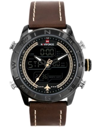 ZEGAREK MĘSKI NAVIFORCE - NF9144 (zn077d) - brown/black + box