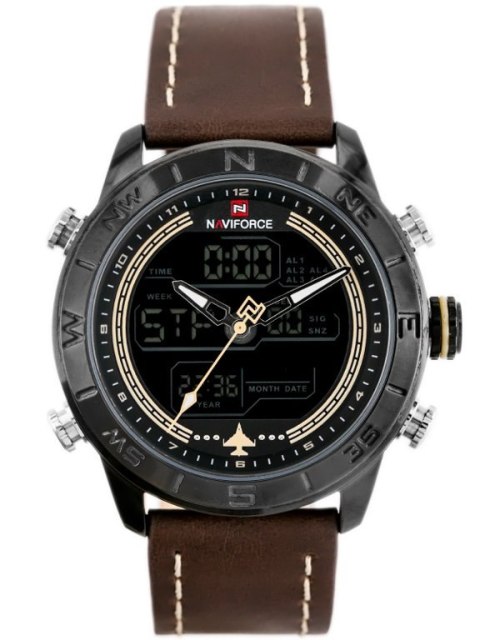 ZEGAREK MĘSKI NAVIFORCE - NF9144 (zn077d) - brown/black + box ZEGAREK MĘSKI NAVIFORCE - NF9144 (zn077d) - brown/black + box