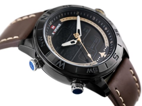 ZEGAREK MĘSKI NAVIFORCE - NF9144 (zn077d) - brown/black + box ZEGAREK MĘSKI NAVIFORCE - NF9144 (zn077d) - brown/black + box