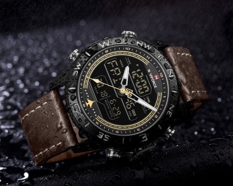 ZEGAREK MĘSKI NAVIFORCE - NF9144 (zn077d) - brown/black + box ZEGAREK MĘSKI NAVIFORCE - NF9144 (zn077d) - brown/black + box