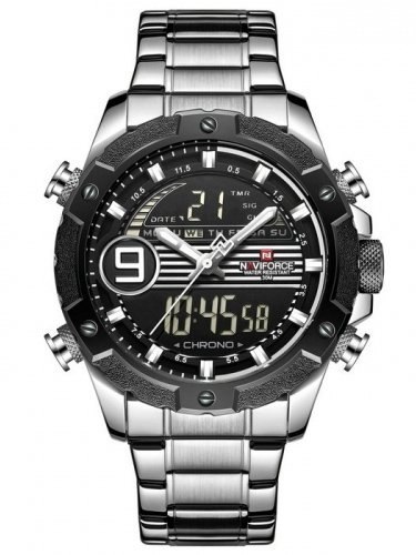 ZEGAREK MĘSKI NAVIFORCE - NF9146S (zn089a) - silver/black + BOX ZEGAREK MĘSKI NAVIFORCE - NF9146S (zn089a) - silver/black + BOX