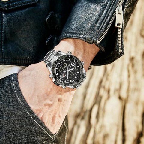 ZEGAREK MĘSKI NAVIFORCE - NF9146S (zn089a) - silver/black + BOX ZEGAREK MĘSKI NAVIFORCE - NF9146S (zn089a) - silver/black + BOX