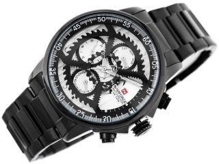 ZEGAREK MĘSKI NAVIFORCE - NF9150 (zn091a) black / silver + BOX