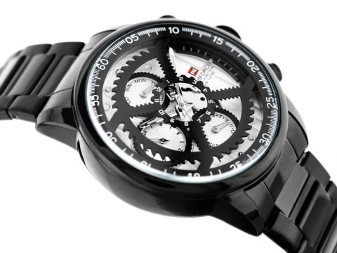 ZEGAREK MĘSKI NAVIFORCE - NF9150 (zn091a) black / silver + BOX ZEGAREK MĘSKI NAVIFORCE - NF9150 (zn091a) black / silver + BOX