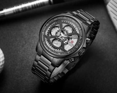 ZEGAREK MĘSKI NAVIFORCE - NF9150 (zn091a) black / silver + BOX ZEGAREK MĘSKI NAVIFORCE - NF9150 (zn091a) black / silver + BOX