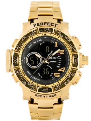 ZEGAREK MĘSKI PERFECT - A896 (zp260c) - gold/black