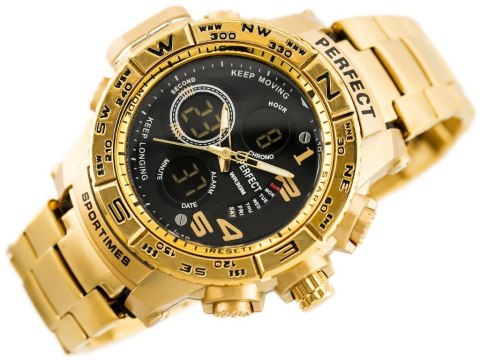 ZEGAREK MĘSKI PERFECT - A896 (zp260c) - gold/black ZEGAREK MĘSKI PERFECT - A896 (zp260c) - gold/black
