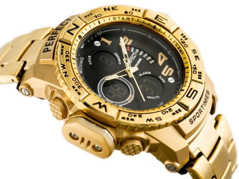 ZEGAREK MĘSKI PERFECT - A896 (zp260c) - gold/black ZEGAREK MĘSKI PERFECT - A896 (zp260c) - gold/black