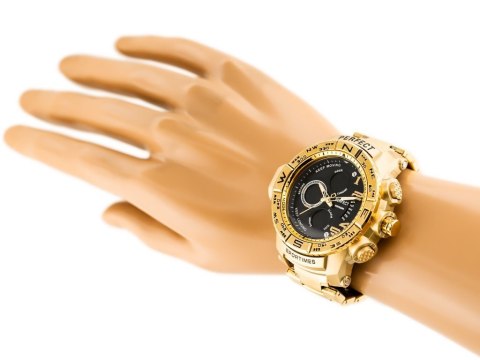 ZEGAREK MĘSKI PERFECT - A896 (zp260c) - gold/black ZEGAREK MĘSKI PERFECT - A896 (zp260c) - gold/black