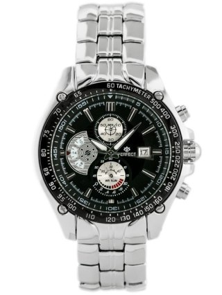 ZEGAREK MĘSKI PERFECT CRUISER II (zp247b) - silver/black