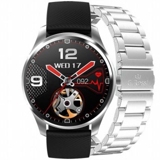 SMARTWATCH MĘSKI G. Rossi SW012-2 silver/black + dodatkowa BRANSOLETA (sg007b)